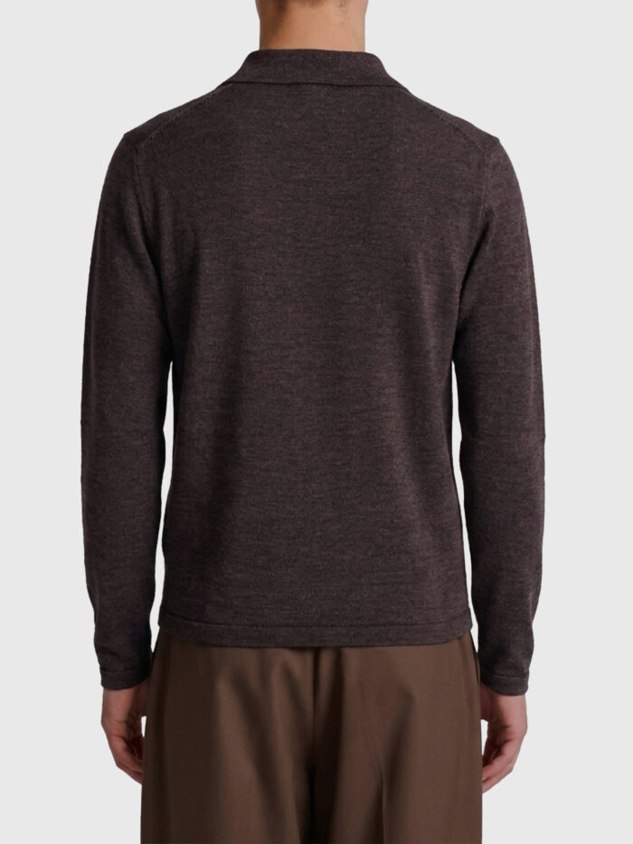 Lemaire Ecorce mouliné wool long-sleeve polo