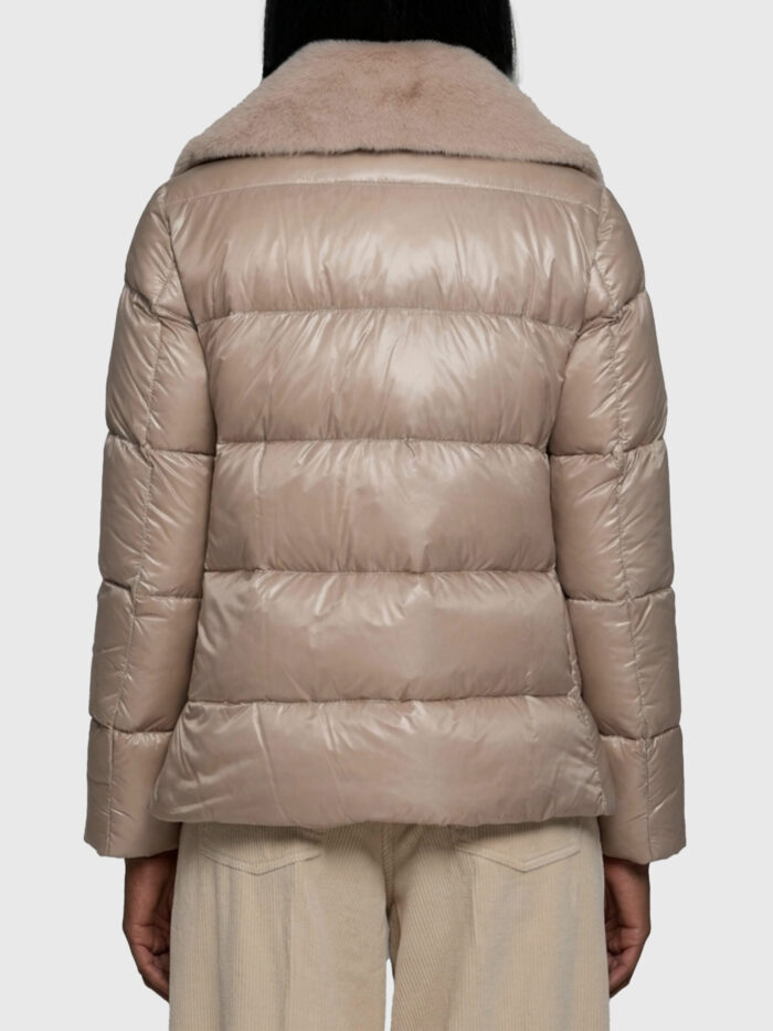 Herno Ultralight nylon and fur collar jacket