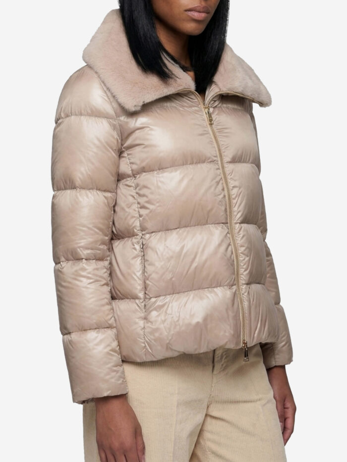 Herno Ultralight nylon and fur collar jacket