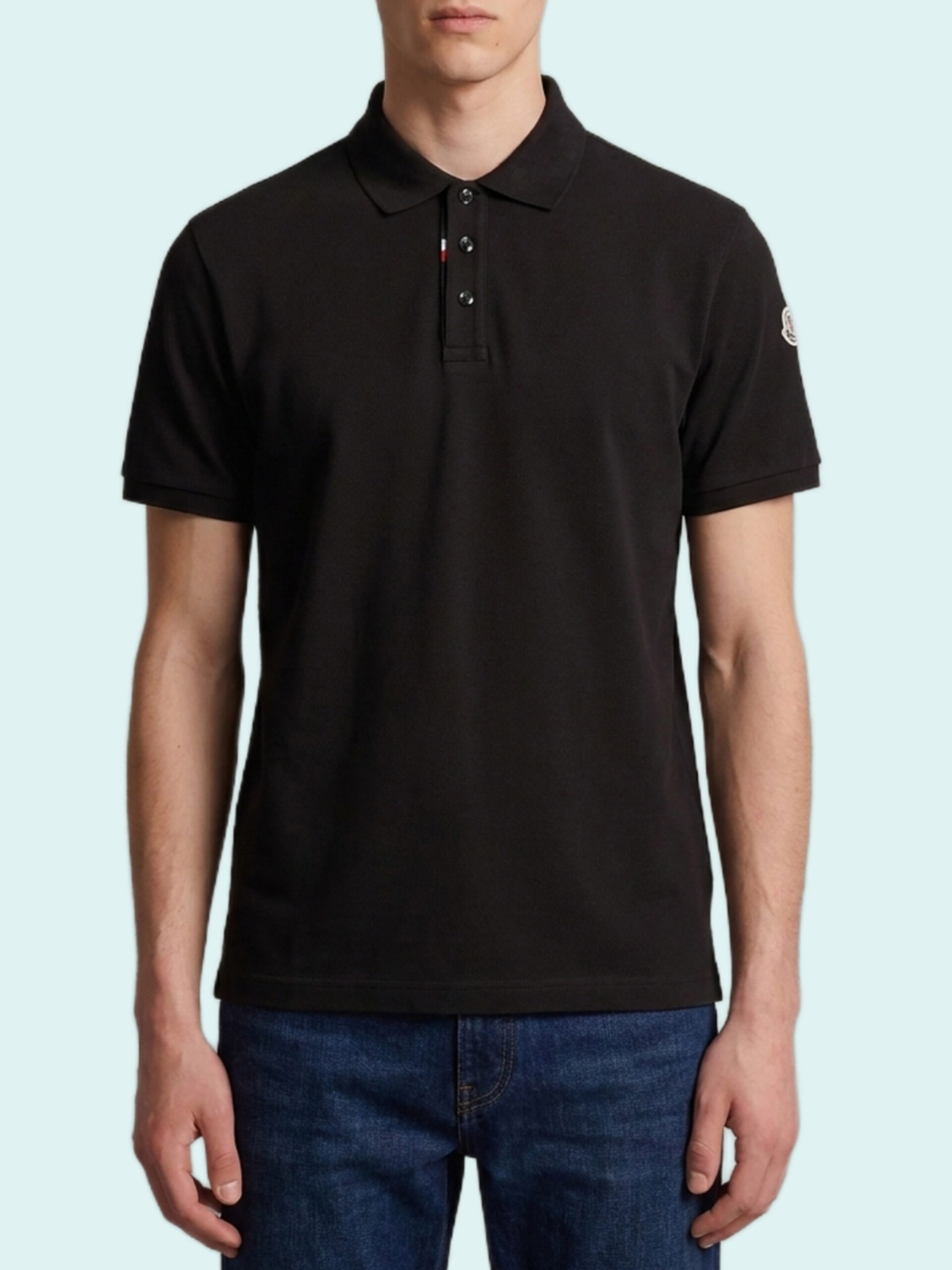 Moncler Cotton piquet polo shirt with logo