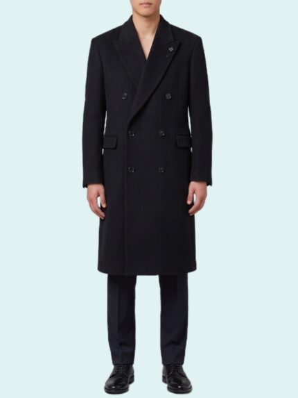 Lardini Black double-breasted coat