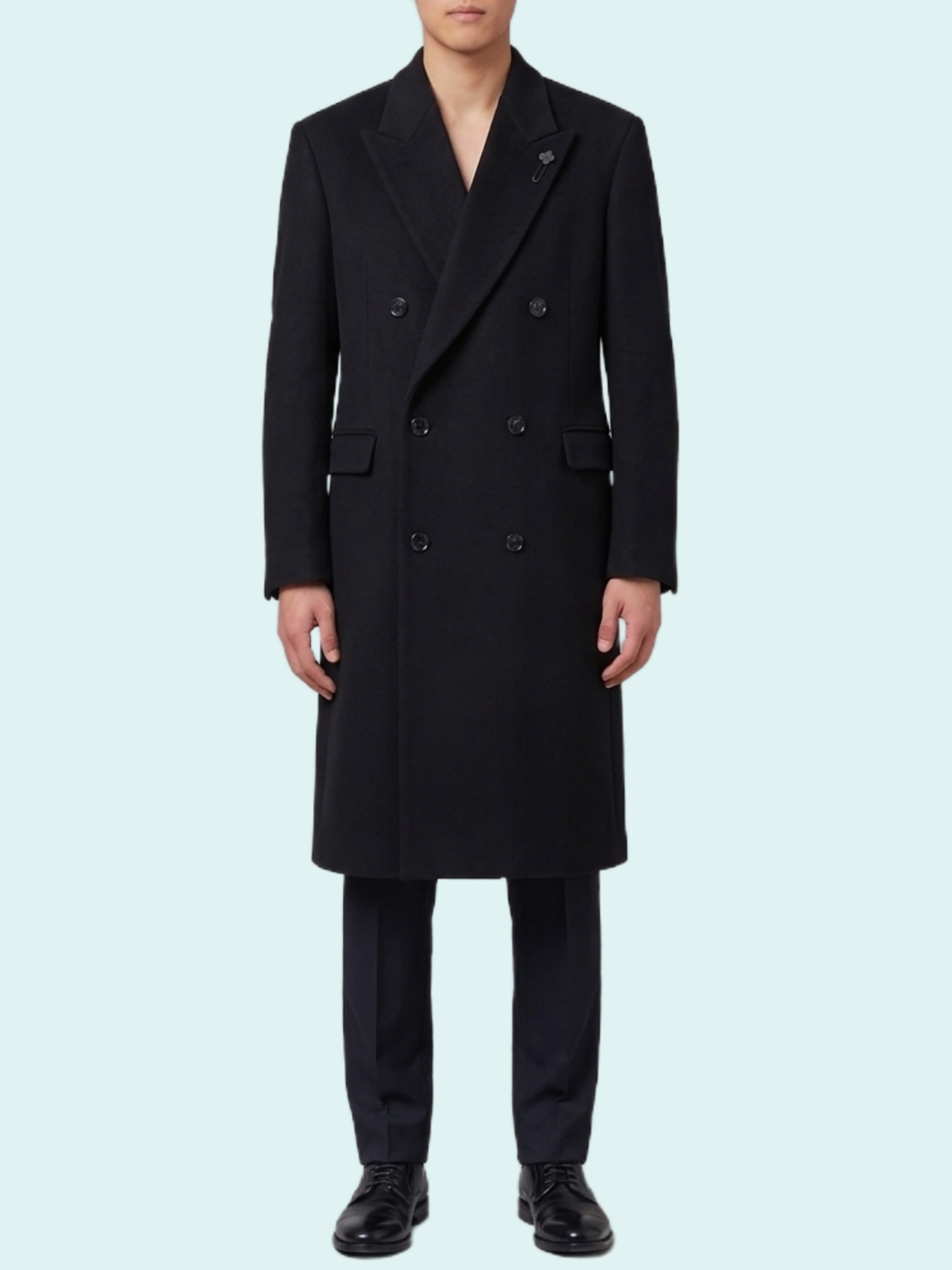Lardini Black double-breasted coat