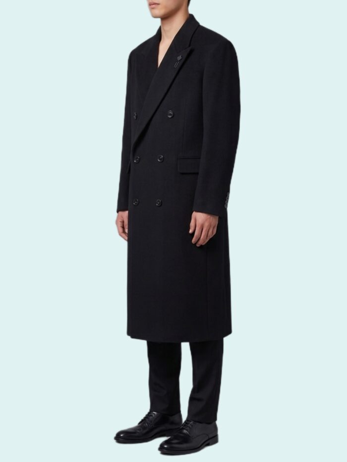 Lardini Black double-breasted coat