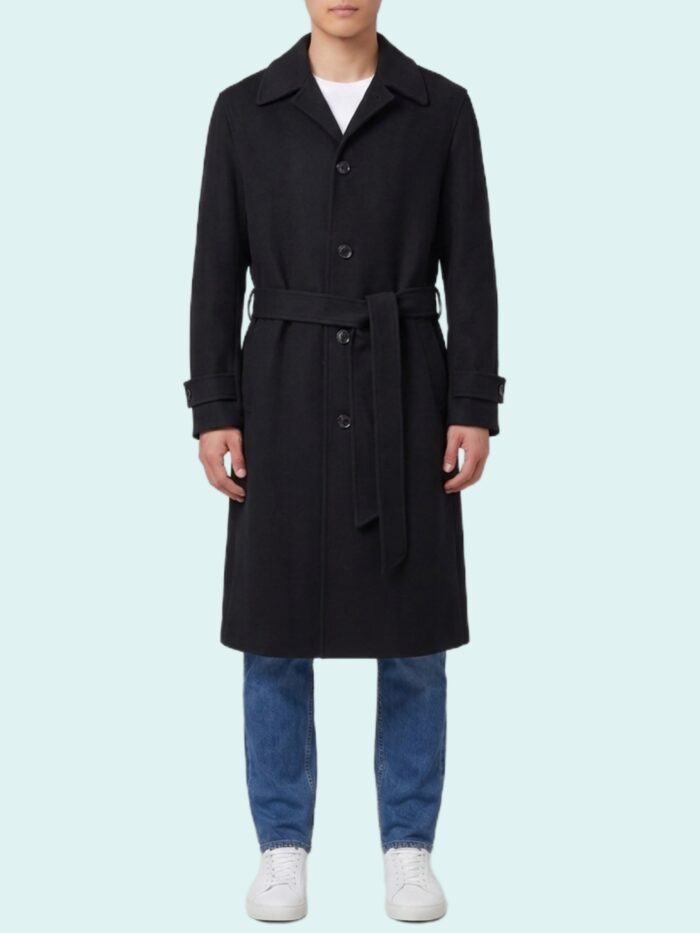Lardini Single-breasted virgin wool and cashmere coat