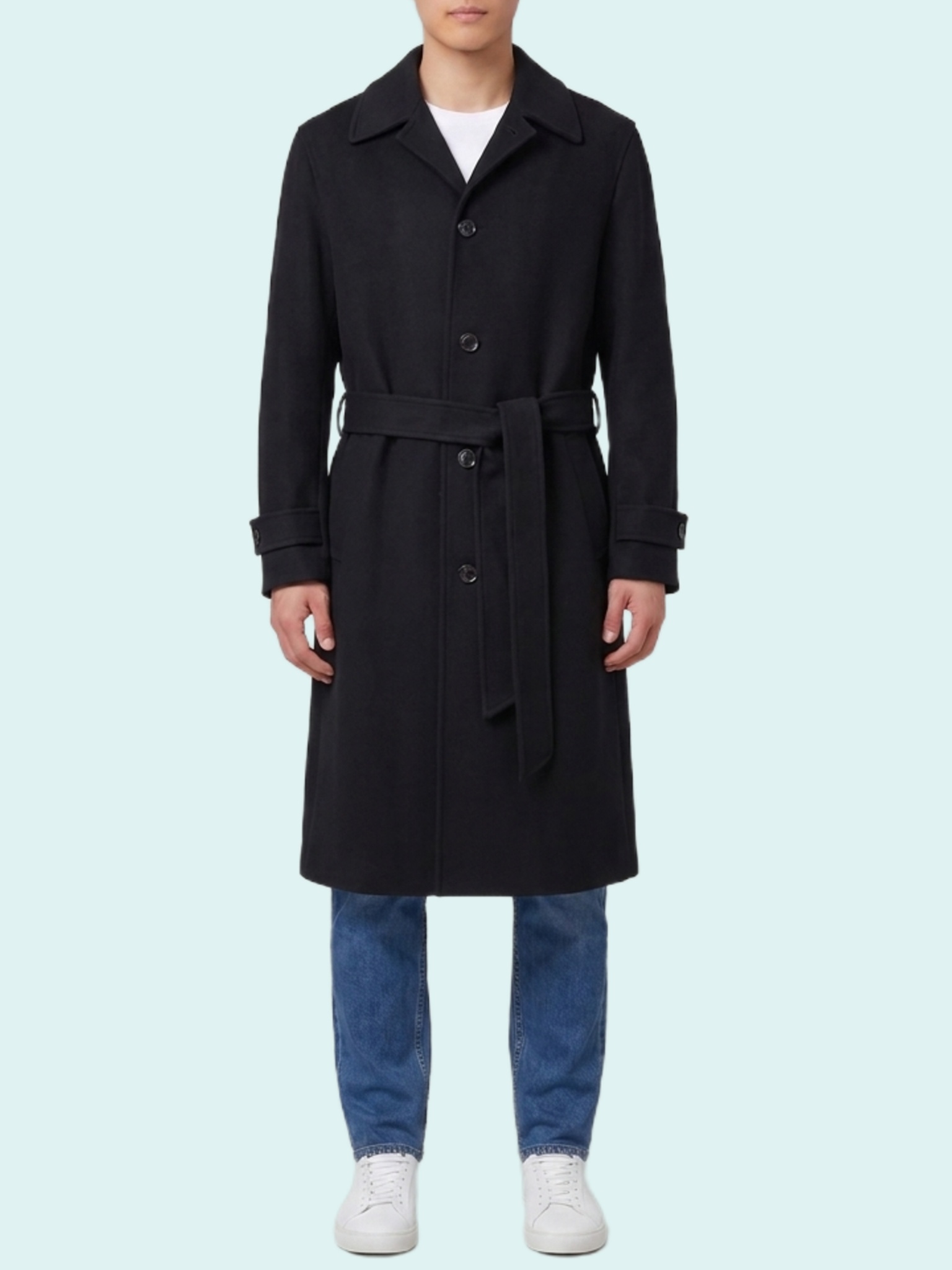 Lardini Single-breasted virgin wool and cashmere coat