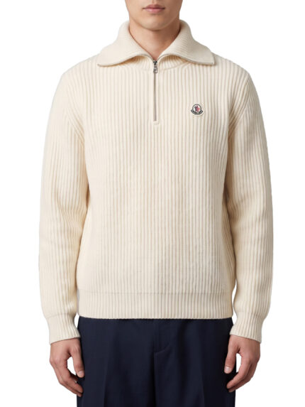 Moncler Ribbed wool turtleneck with logo