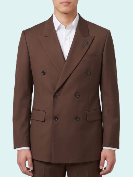 Lardini Brown Feeling double-breasted jacket