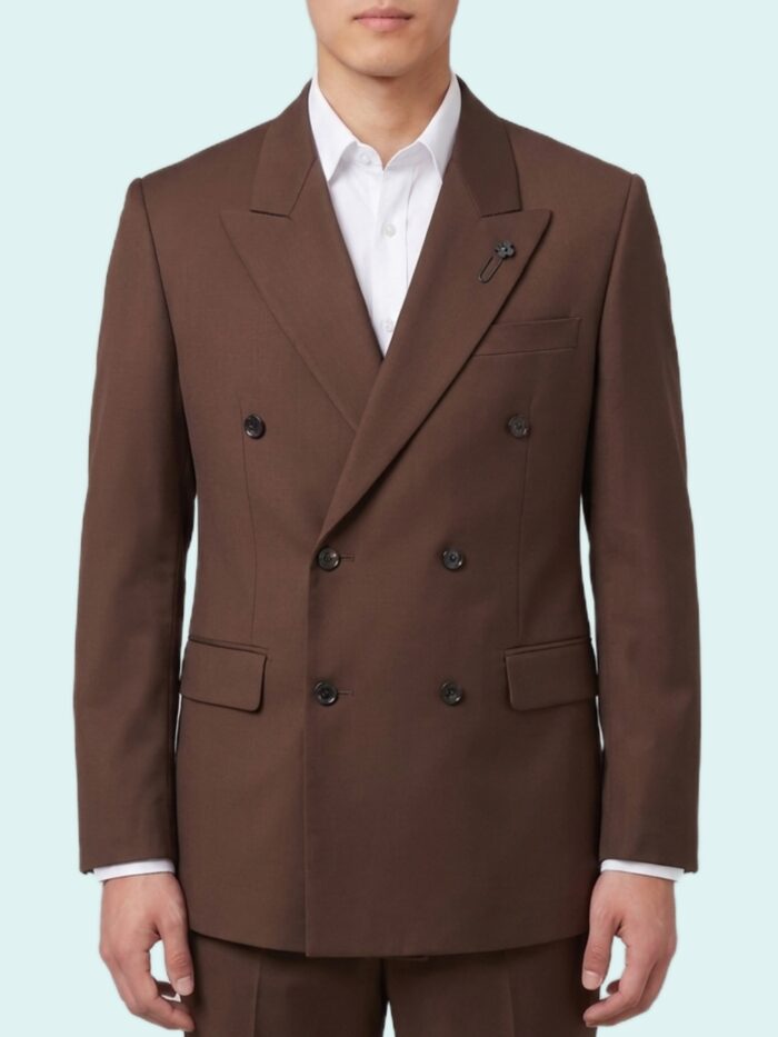 lardini brown feeling double breasted jacket Lardini Brown Feeling double-breasted jacket