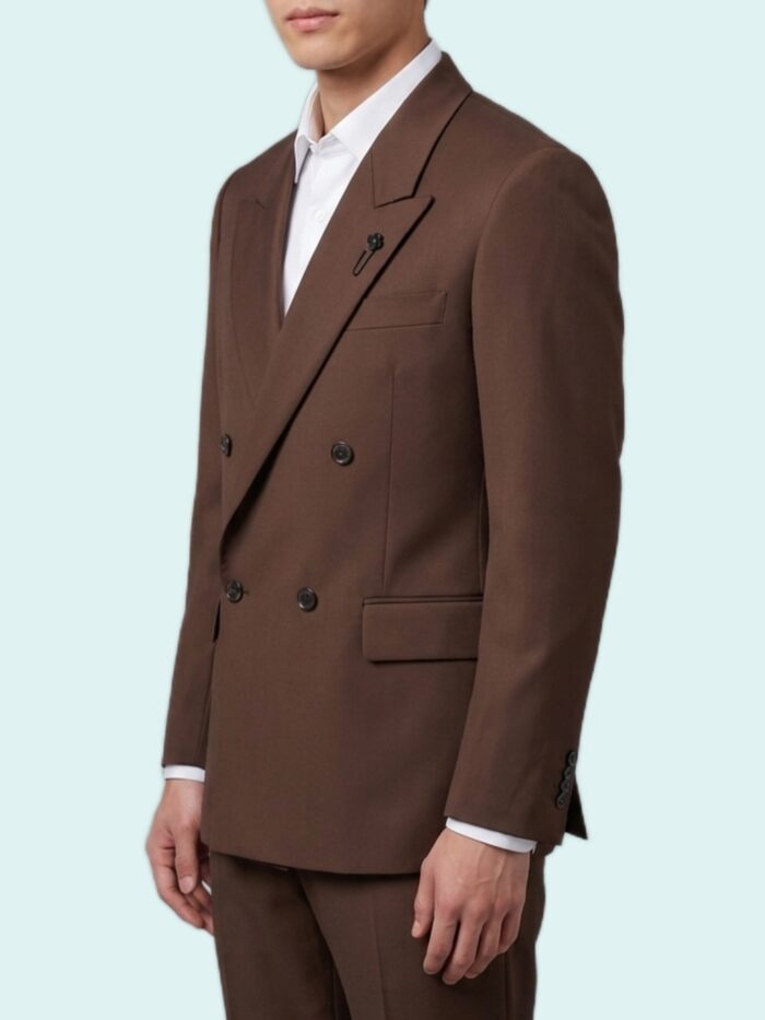 Lardini Brown Feeling double-breasted jacket