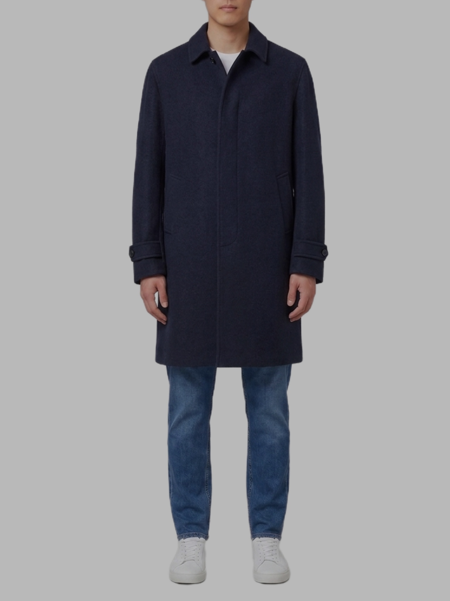 Lardini Dark blue single-breasted coat