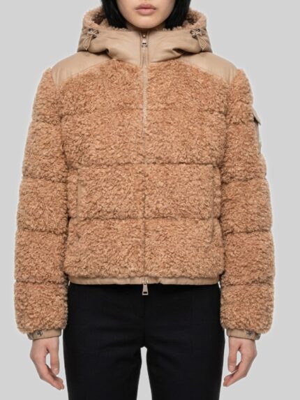Moncler Short Alpestre teddy down jacket