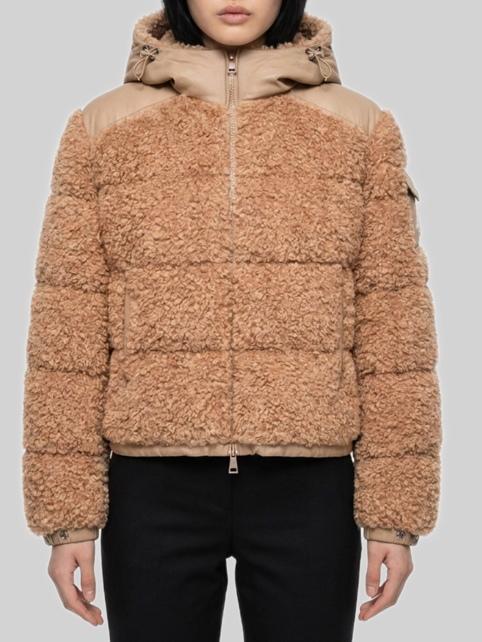 Moncler Short Alpestre teddy down jacket