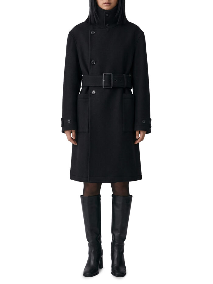 lemaire black fitted wrap coat Lemaire Black fitted wrap coat