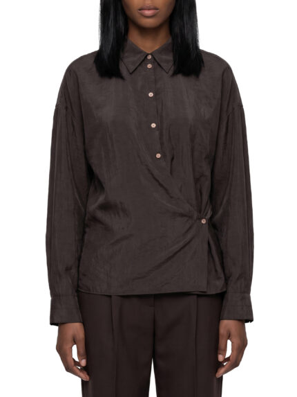 Lemaire Licorice straight collar Twisted shirt