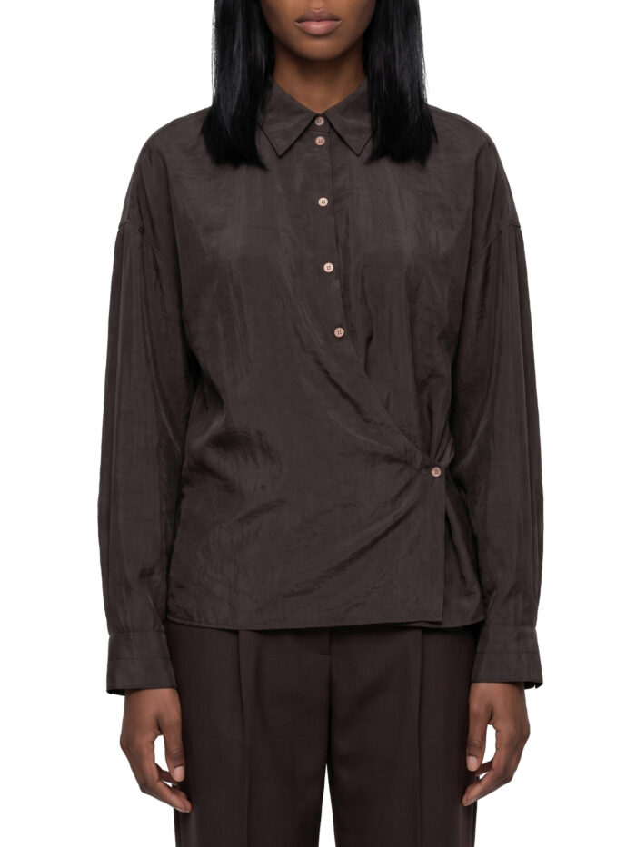 Lemaire Licorice straight collar Twisted shirt