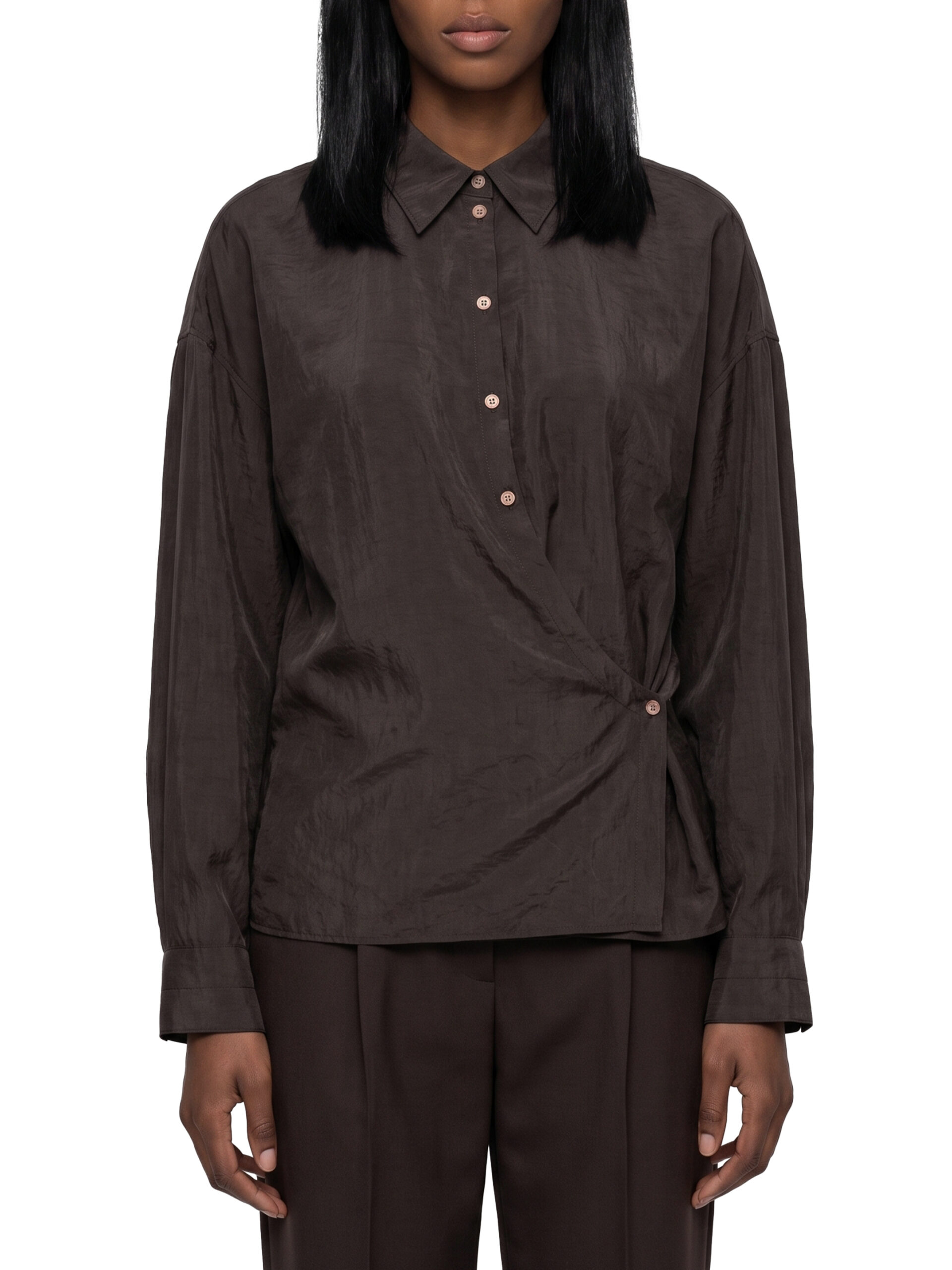 Lemaire Licorice straight collar Twisted shirt