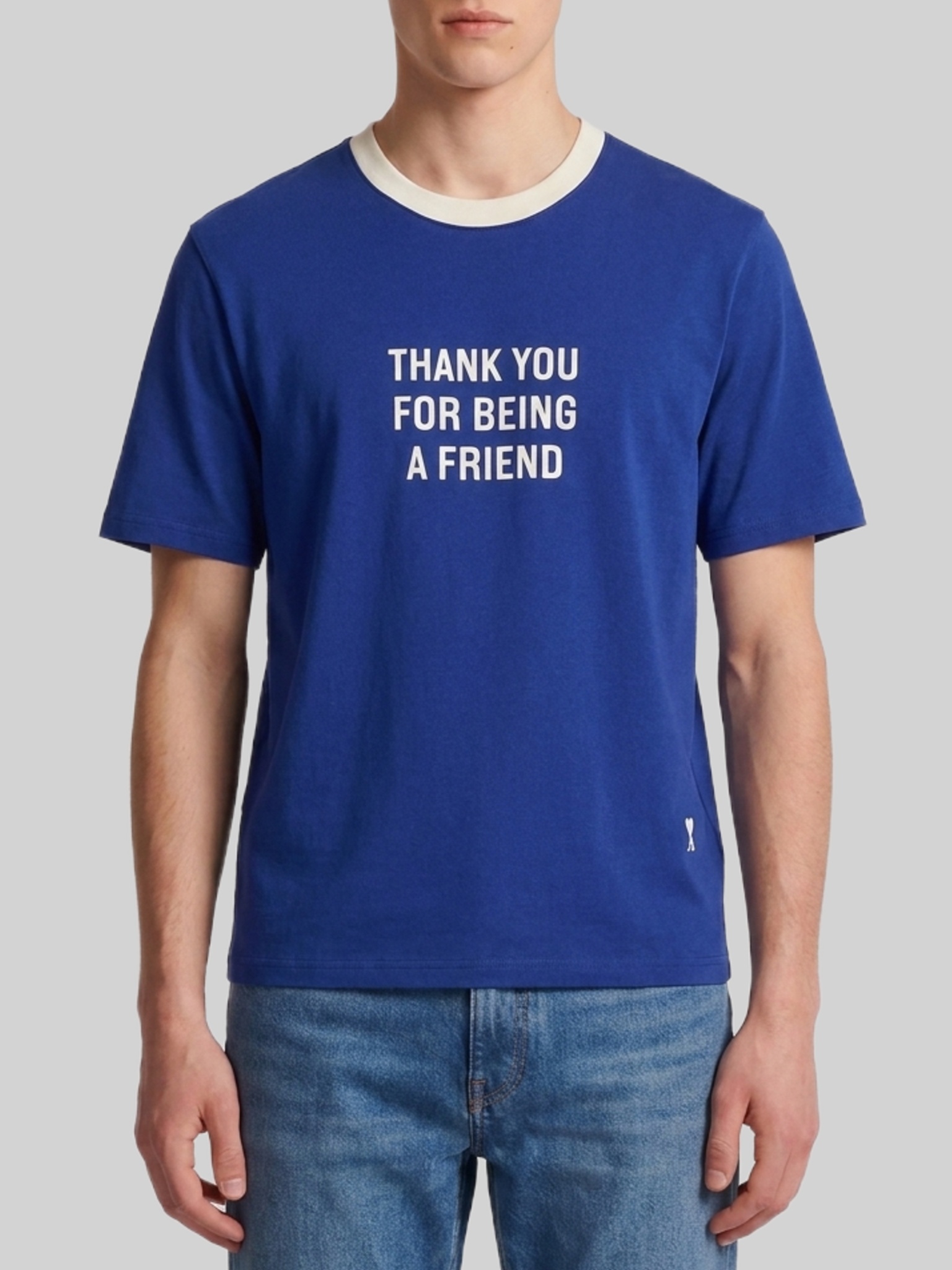 Ami Paris Printed blue cotton T-shirt