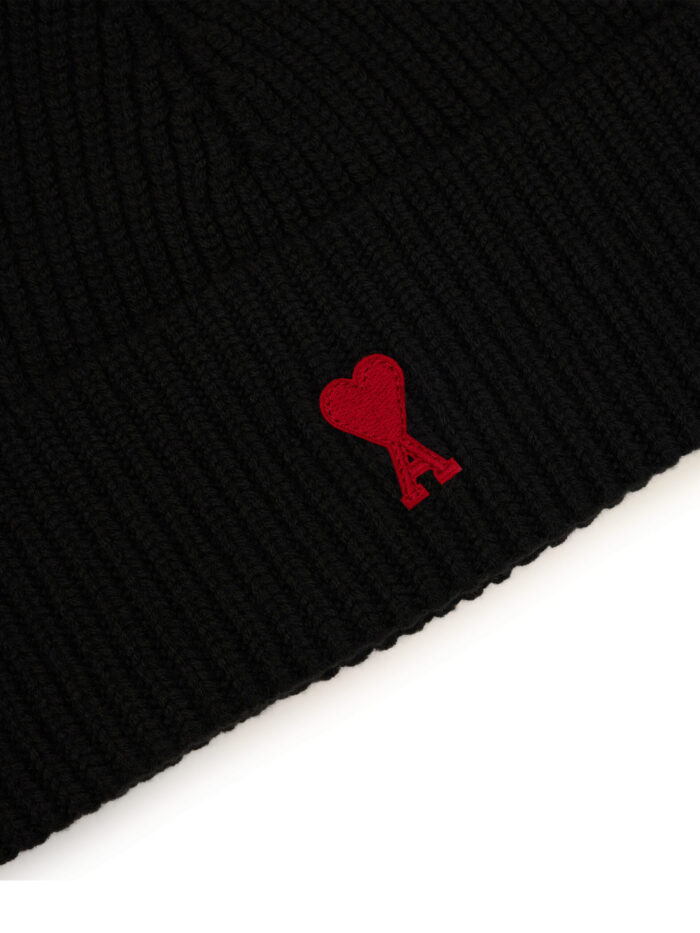 Ami Paris Black Ami de Coeur beanie