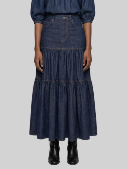 Saint Laurent Country skirt in Indigo denim