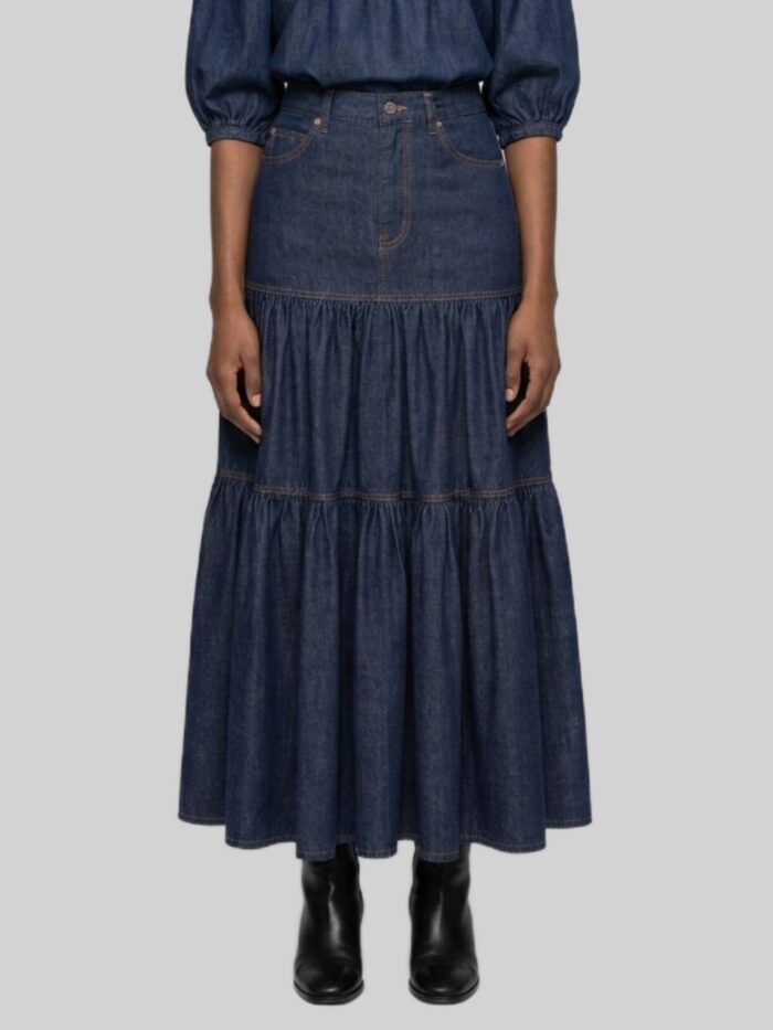 saint laurent country skirt in indigo denim Saint Laurent Country skirt in Indigo denim