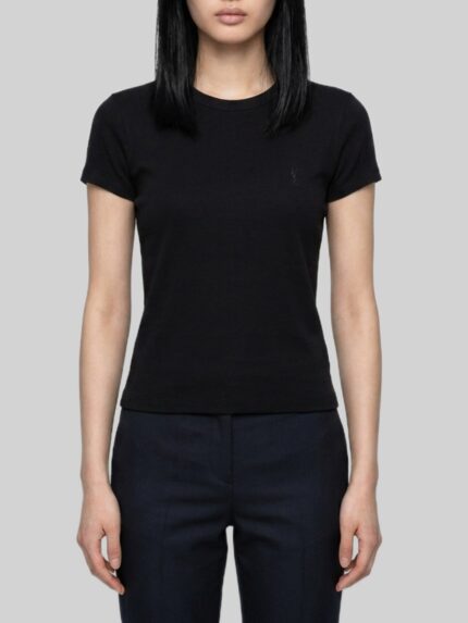 Saint Laurent Slim Fit T-Shirt with Monogram