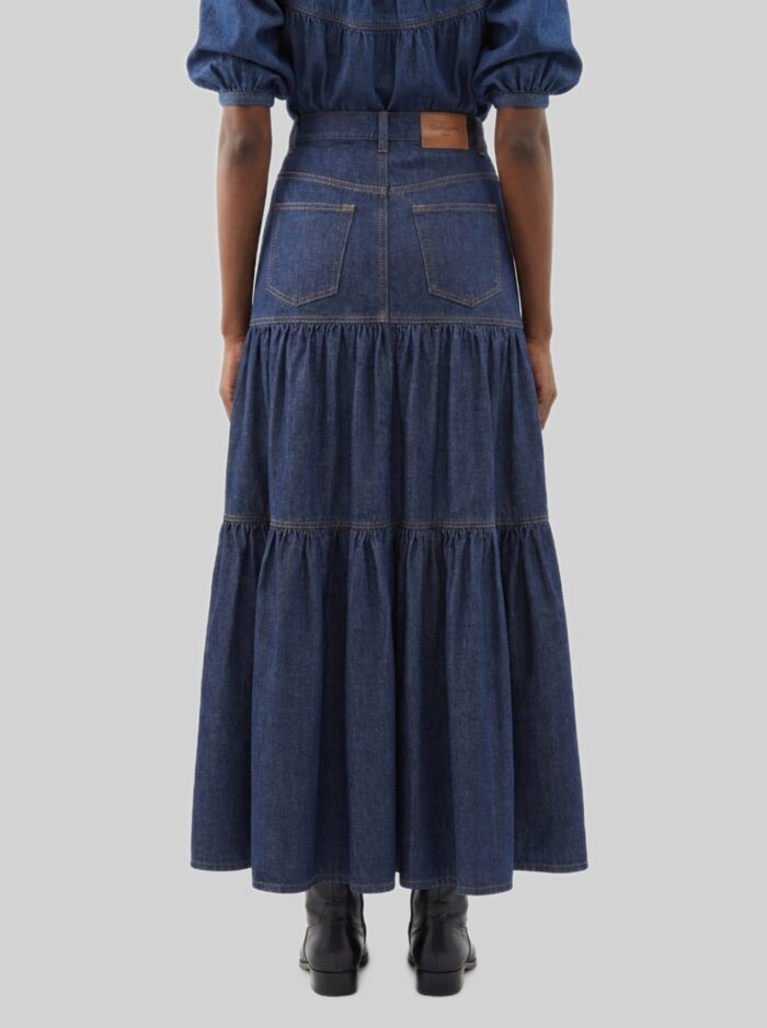 Saint Laurent Country skirt in Indigo denim