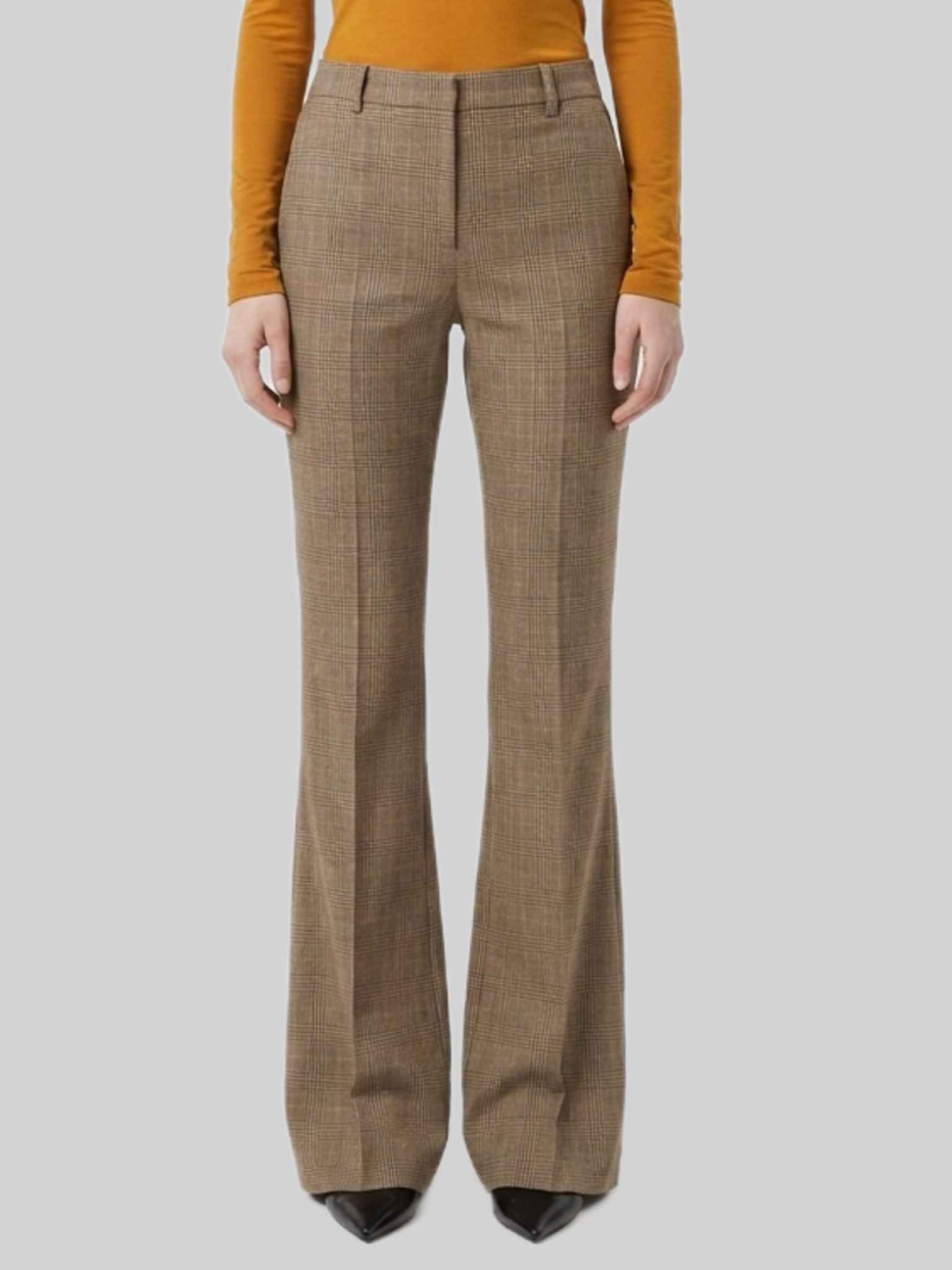 Saint Laurent Flared Prince of Wales check trousers