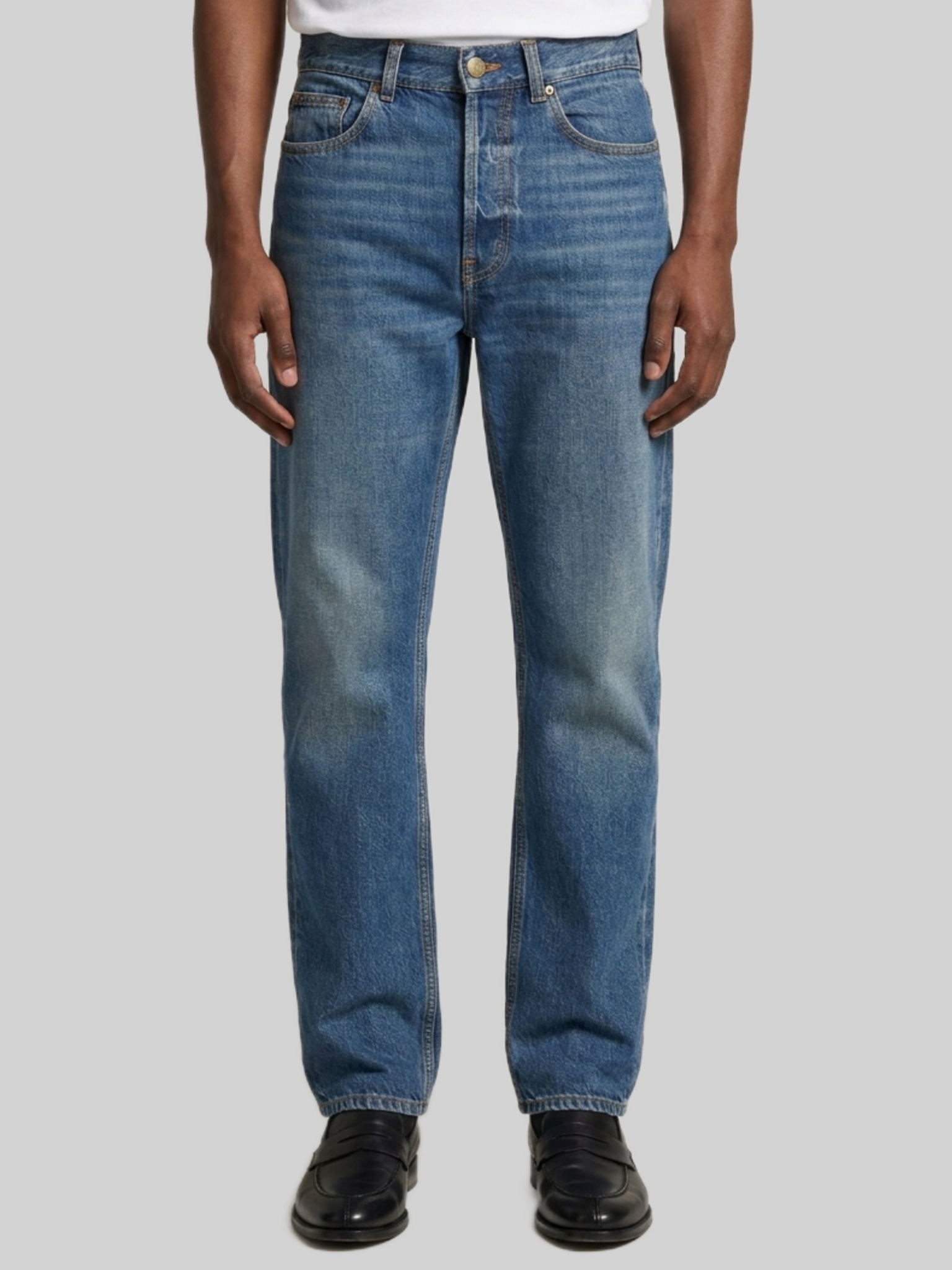 Saint Laurent North Medium Blue straight wide-leg jeans