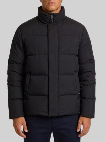 Saint Laurent Black Cassandre puffer jacket