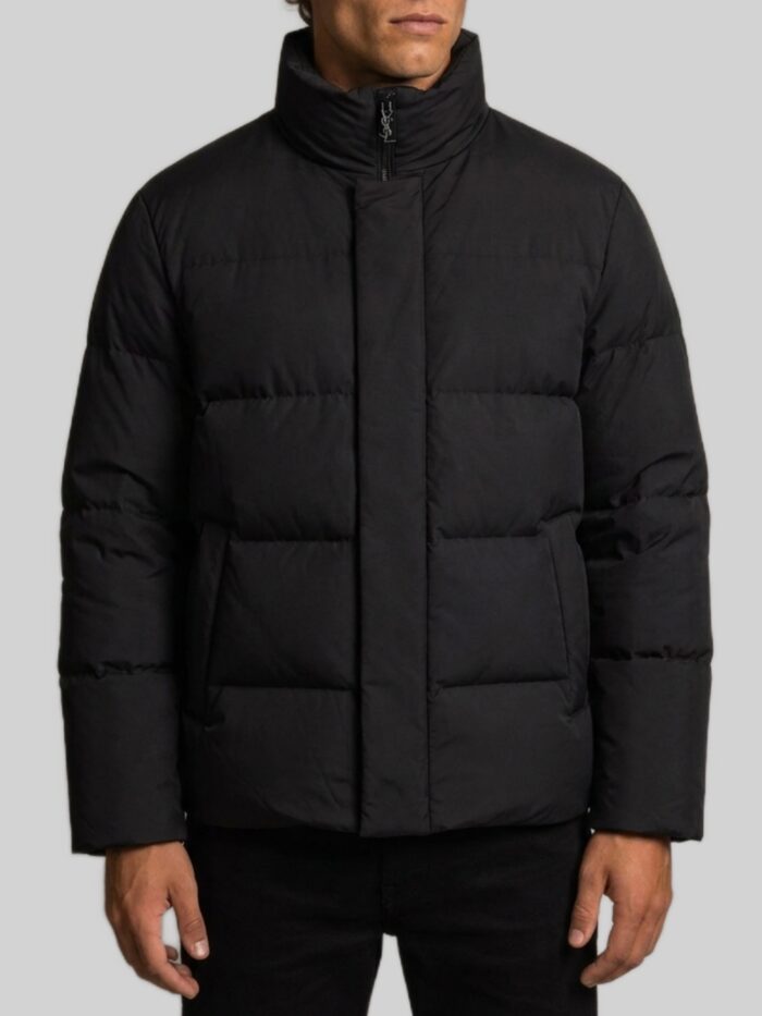 Saint Laurent Black Cassandre puffer jacket