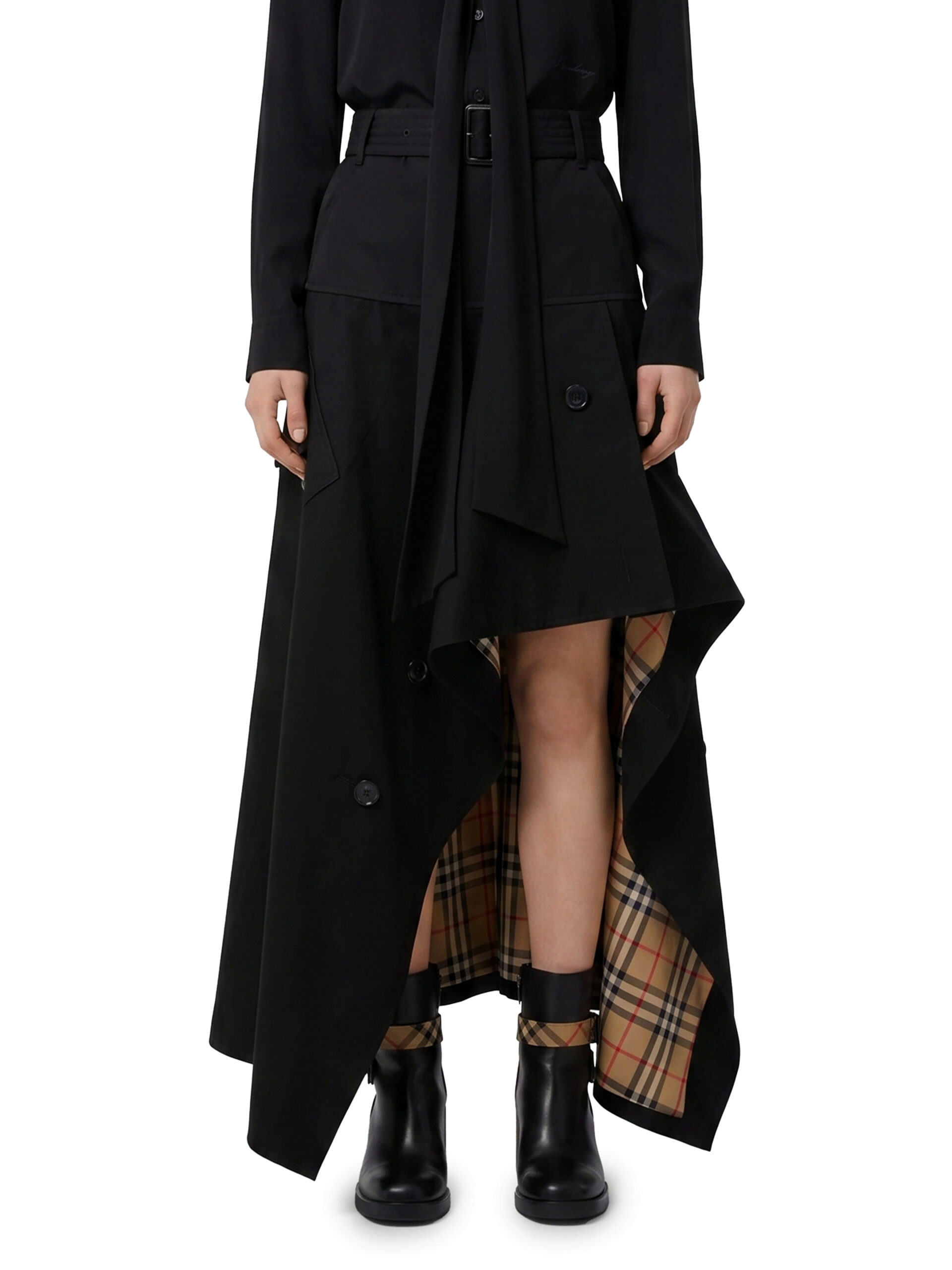 Burberry Asymmetric midi trench skirt