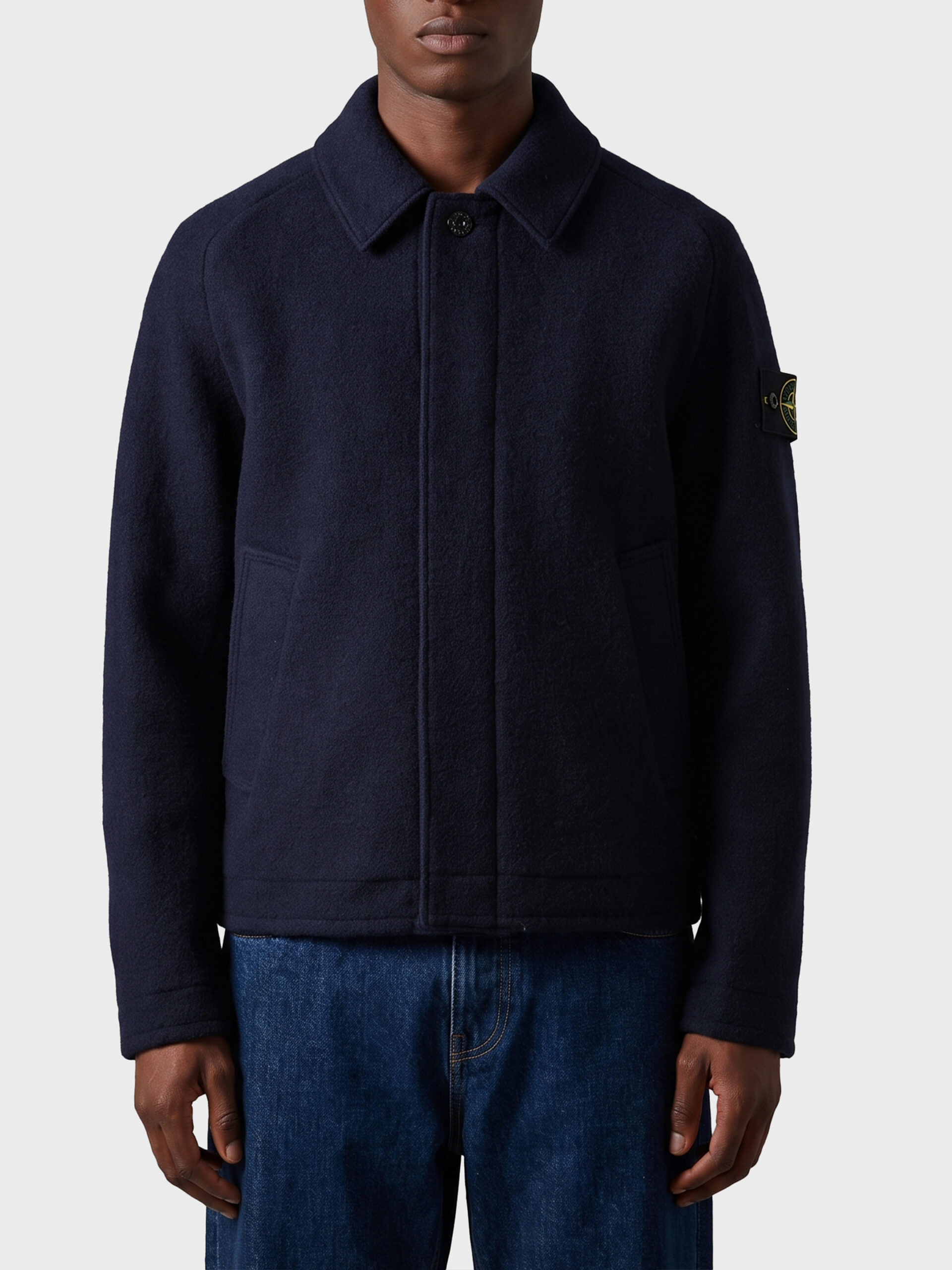 Stone Island Felted RWS wool cardigan