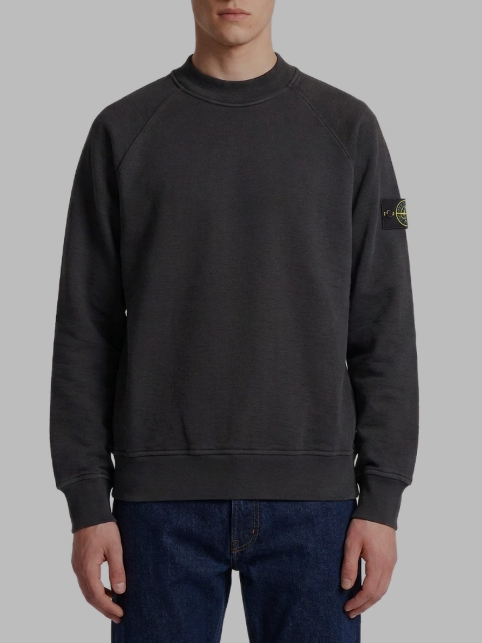 Stone Island Black crewneck sweatshirt