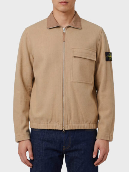 Stone Island Virgin wool and nylon overshirt