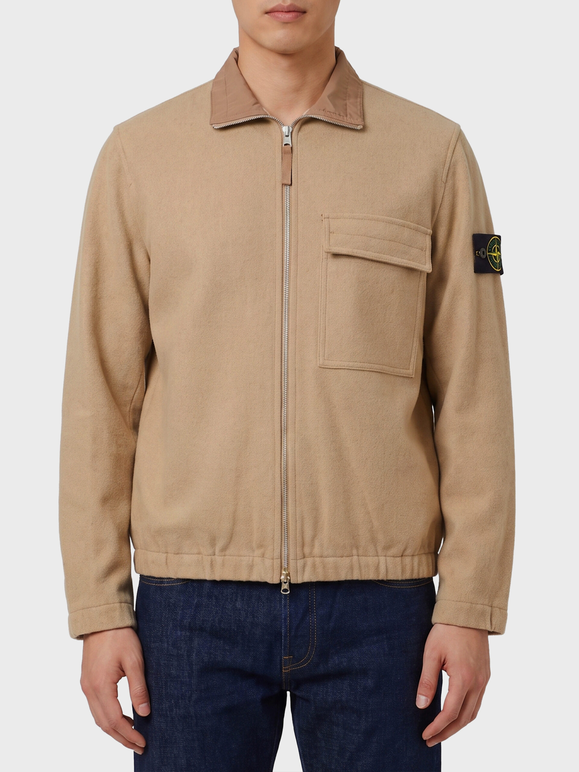 Stone Island Virgin wool and nylon overshirt