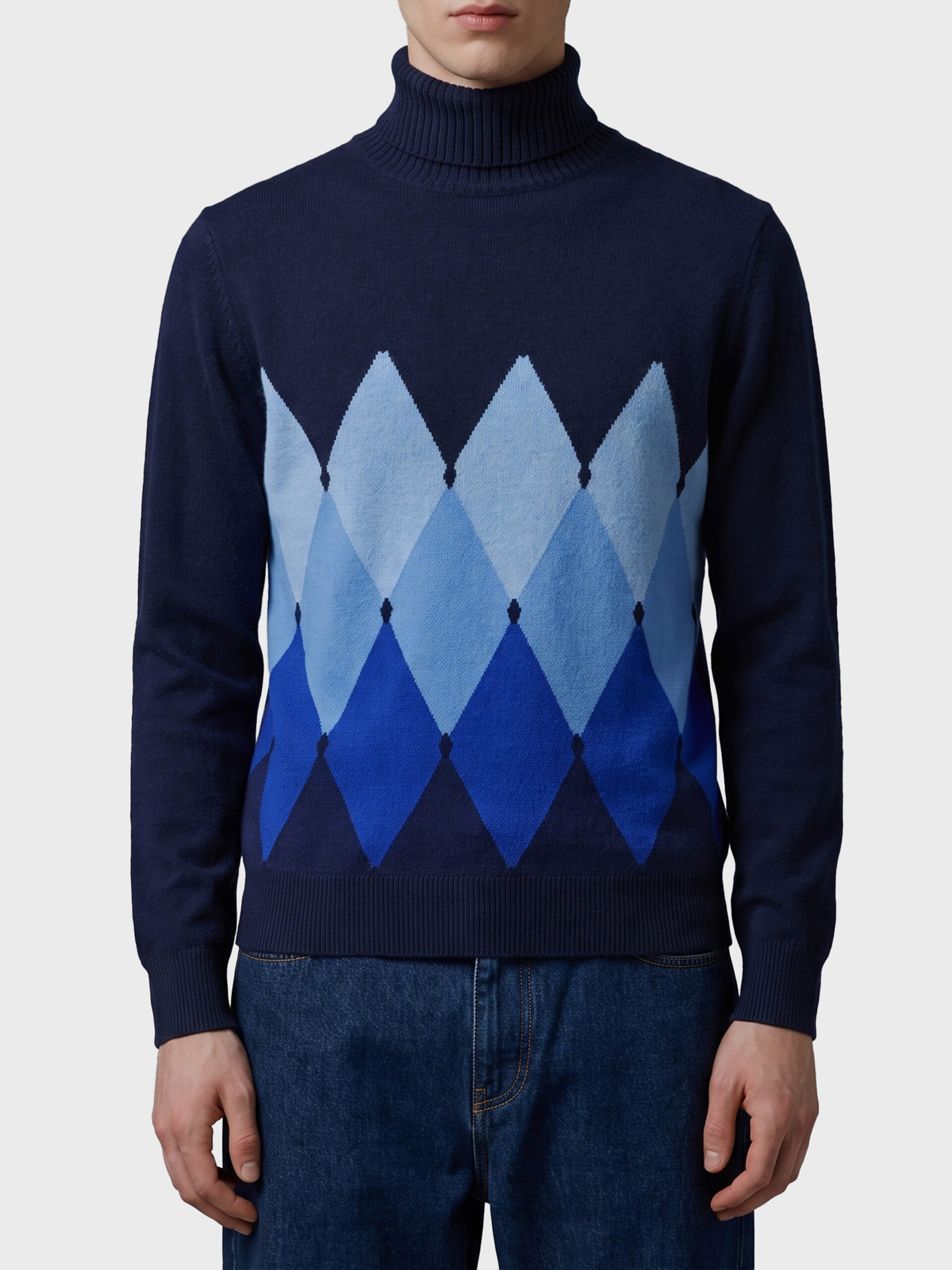 Ballantyne Cashmere Diamond rollneck sweater