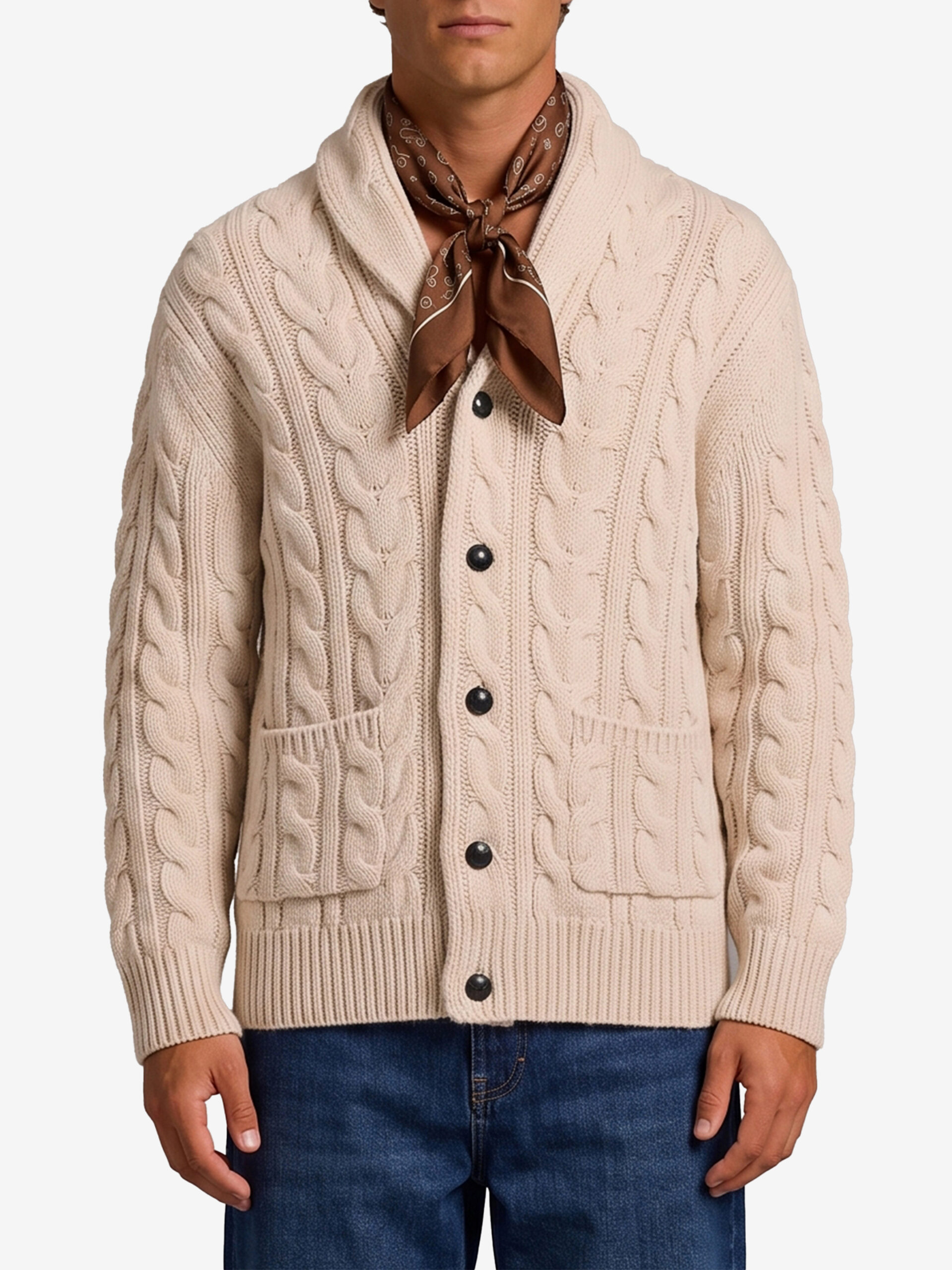 Ballantyne Braided wool cardigan