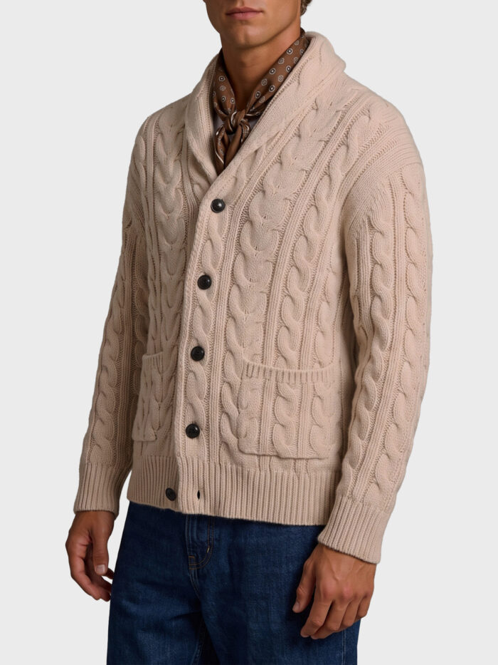 Ballantyne Braided wool cardigan