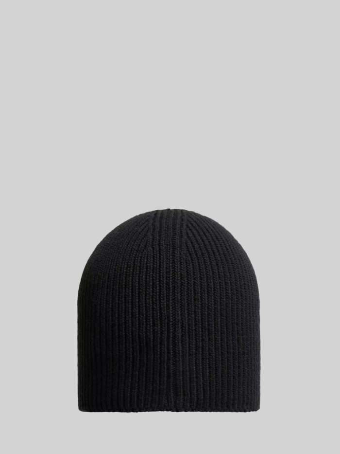 Moncler Black logo wool beanie