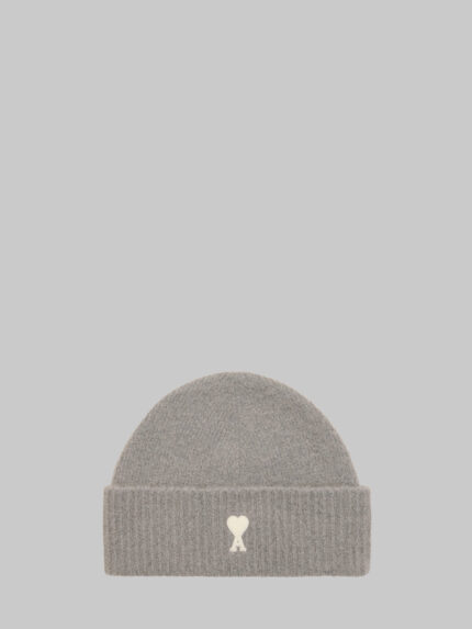 Ami Paris Grey alpaca Ami de Coeur beanie