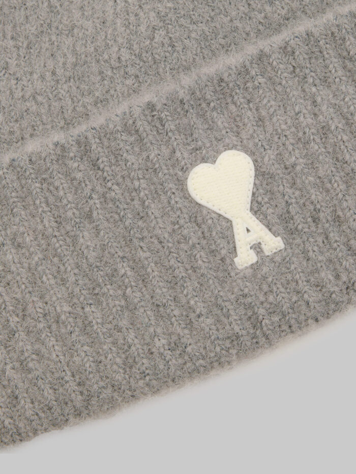 Ami Paris Grey alpaca Ami de Coeur beanie