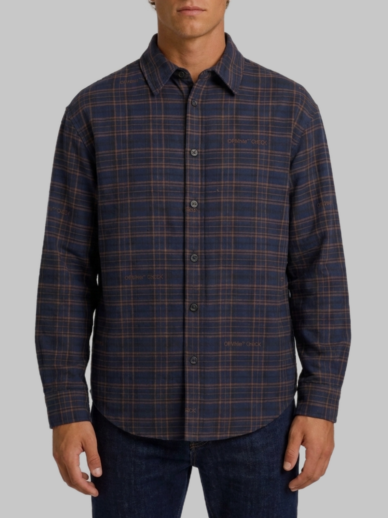 Off White Off-White Check padded overshirt