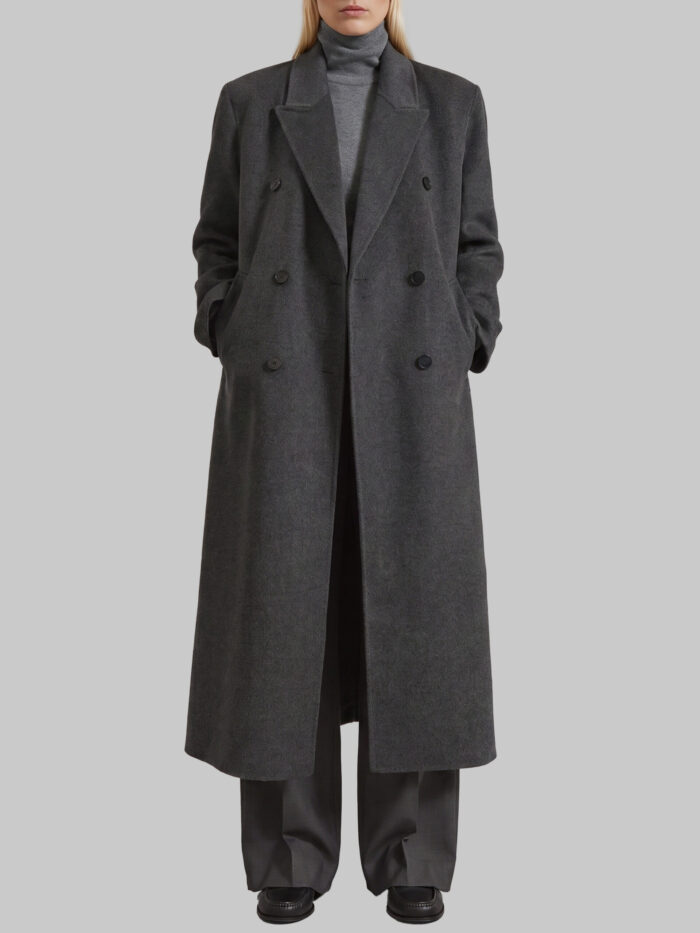 the frankie shop grey gaia double breasted coat The Frankie Shop Grey Gaia double-breasted coat