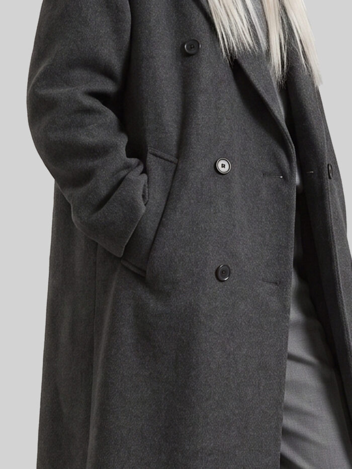 The Frankie Shop Grey Gaia double-breasted coat