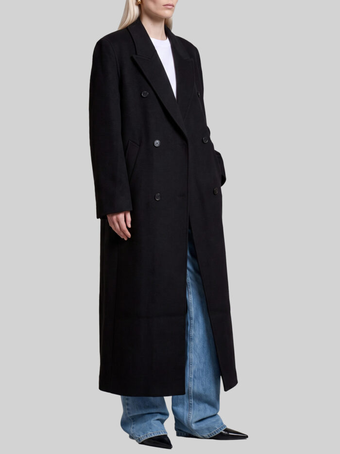 The Frankie Shop Black Gaia double-breasted coat