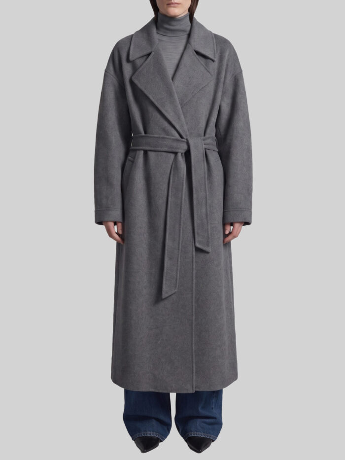the frankie shop grey issen wool trench coat The Frankie Shop Grey Issen wool trench coat