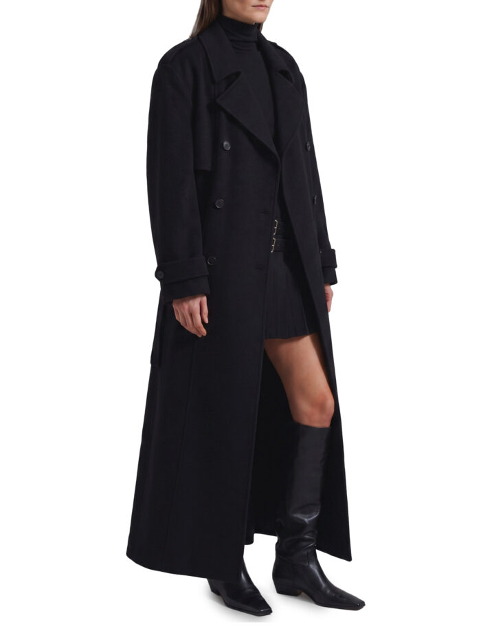 The Frankie Shop Black Nikola padded trench coat