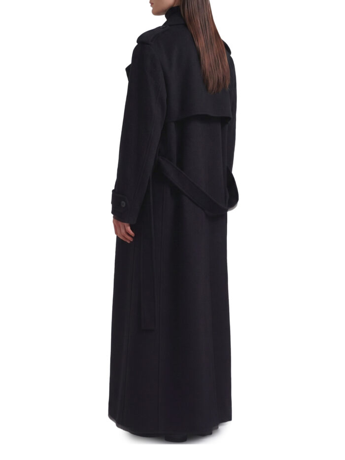 The Frankie Shop Black Nikola padded trench coat