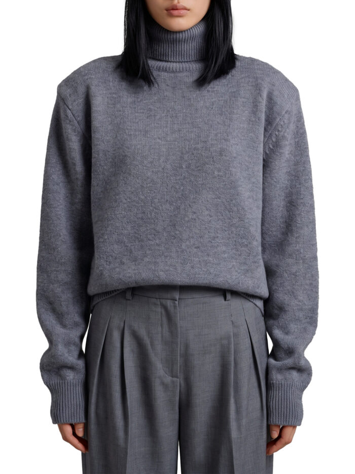 the frankie shop dark grey gala padded knit turtleneck The Frankie Shop Dark grey Gala padded knit turtleneck