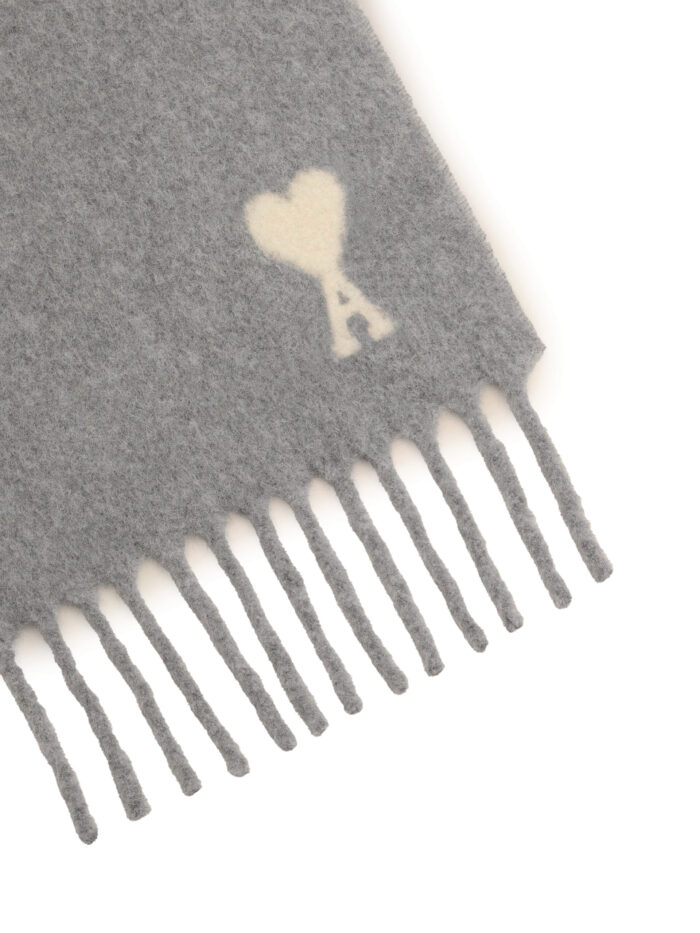 Ami Paris Grey alpaca Ami de Coeur scarf